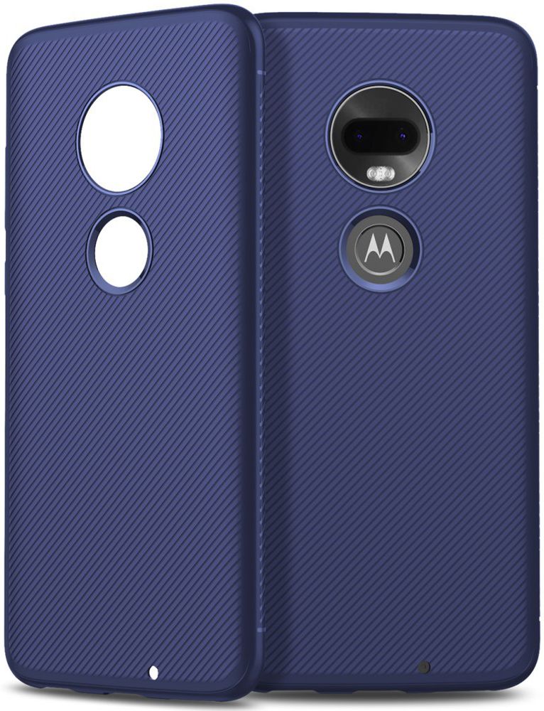 Motorola moto G7 Twill Slim Texture Back Cover Blauw afbeelding 11