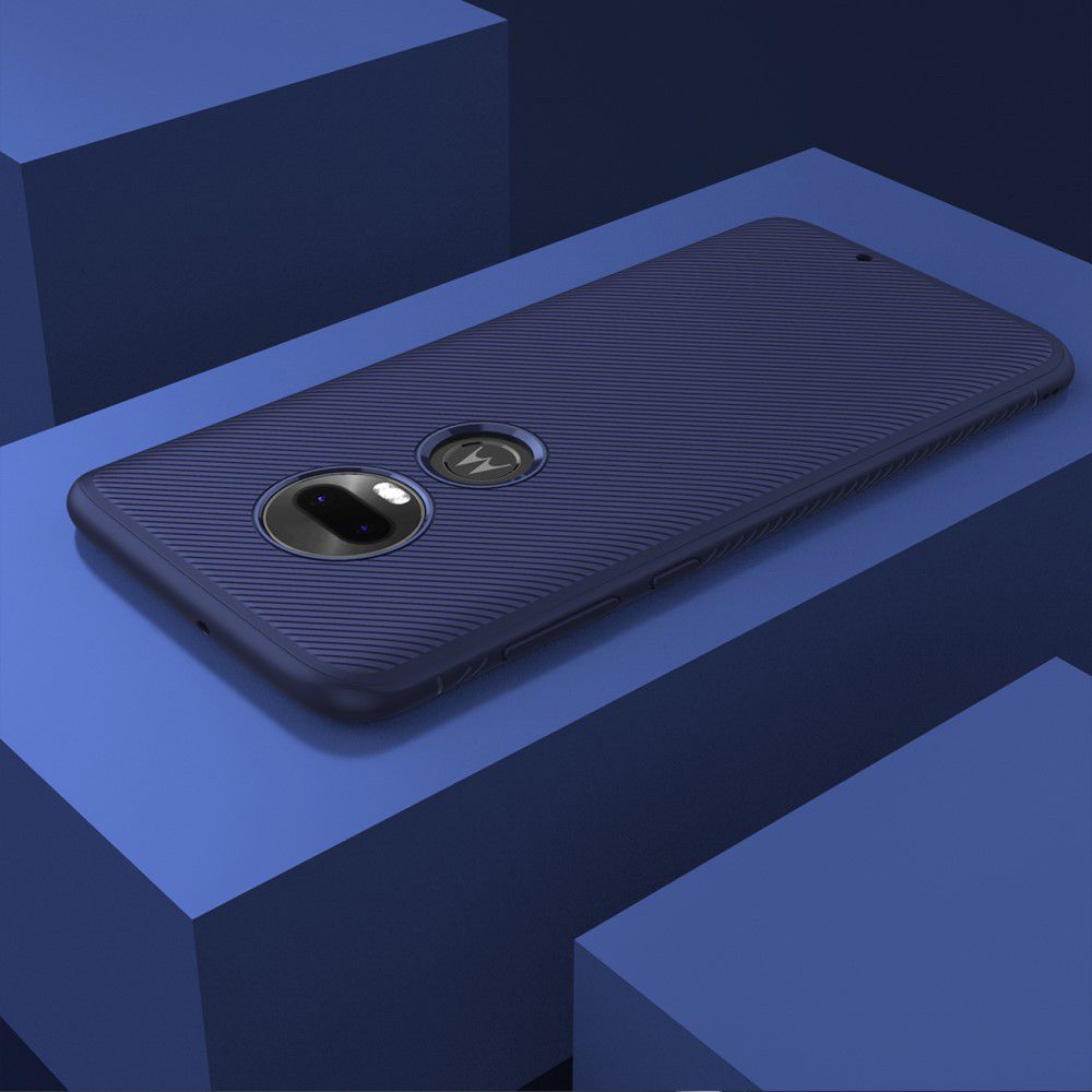 Motorola moto G7 Twill Slim Texture Back Cover Blauw afbeelding 9