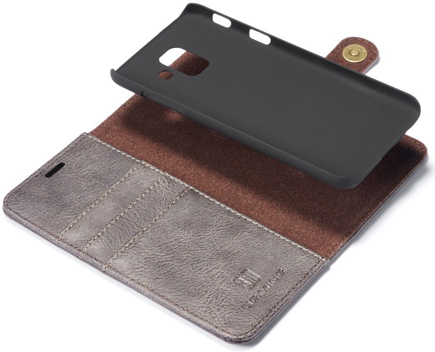 Samsung Galaxy A6 Leren 2-in-1 Bookcase en Back Cover Hoesje Grijs afbeelding 3