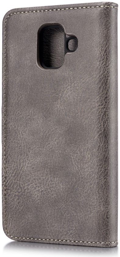 Samsung Galaxy A6 Leren 2-in-1 Bookcase en Back Cover Hoesje Grijs afbeelding 6