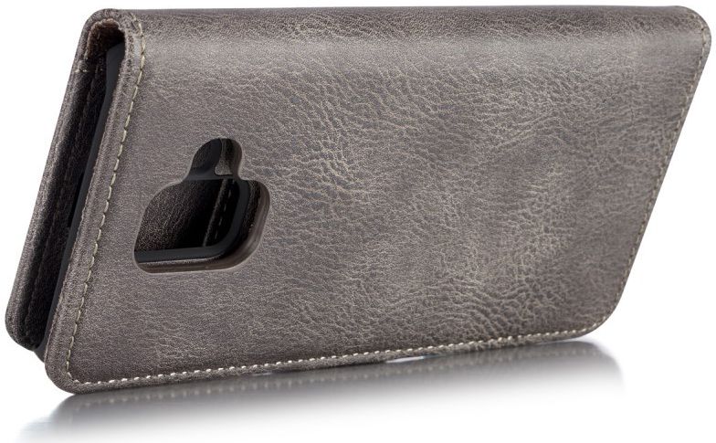 Samsung Galaxy A6 Leren 2-in-1 Bookcase en Back Cover Hoesje Grijs afbeelding 8