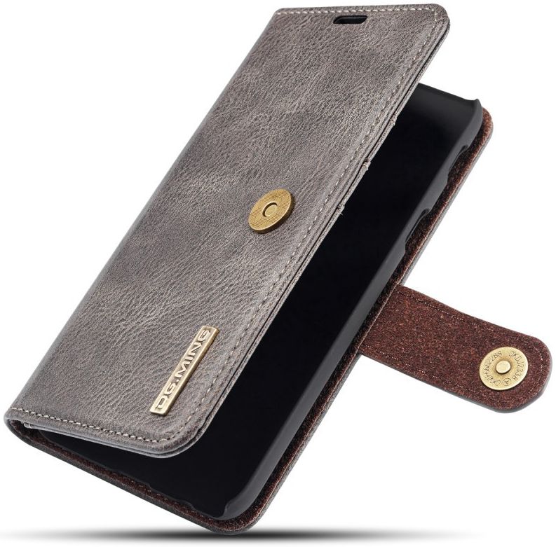 Samsung Galaxy A6 Leren 2-in-1 Bookcase en Back Cover Hoesje Grijs afbeelding 1