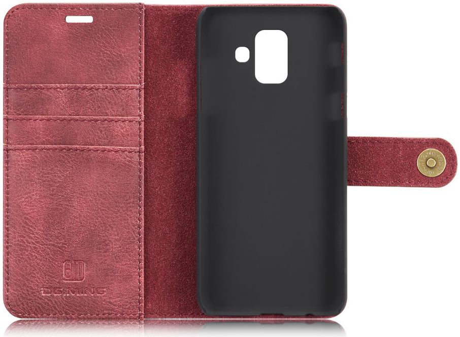 Samsung Galaxy A6 Leren 2-in-1 Bookcase en Back Cover Hoesje Rood afbeelding 11