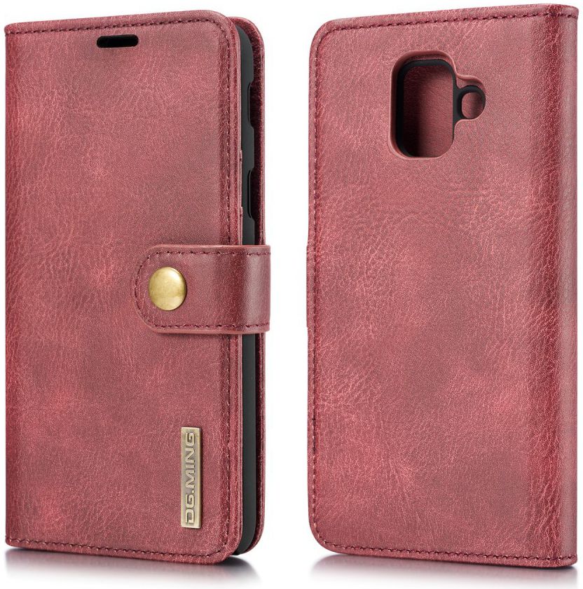 Samsung Galaxy A6 Leren 2-in-1 Bookcase en Back Cover Hoesje Rood afbeelding 12