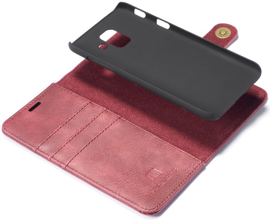 Samsung Galaxy A6 Leren 2-in-1 Bookcase en Back Cover Hoesje Rood afbeelding 3