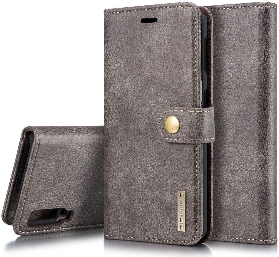 Samsung Galaxy A7 (2018) Leren 2-in-1 Bookcase en Back Cover Grijs afbeelding 2