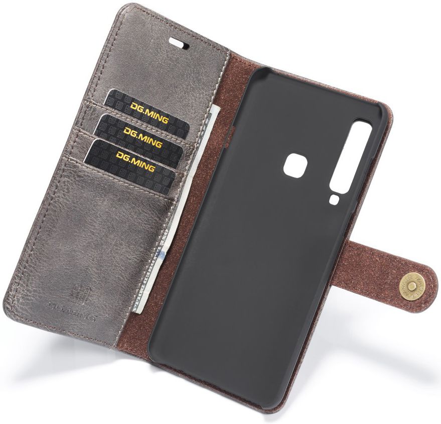 Samsung Galaxy A9 (2018) Leren 2-in-1 Bookcase en Back Cover Grijs afbeelding 4