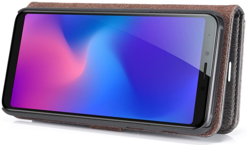 Samsung Galaxy A6 Plus Leren 2-in-1 Bookcase en Back Cover Grijs afbeelding 7