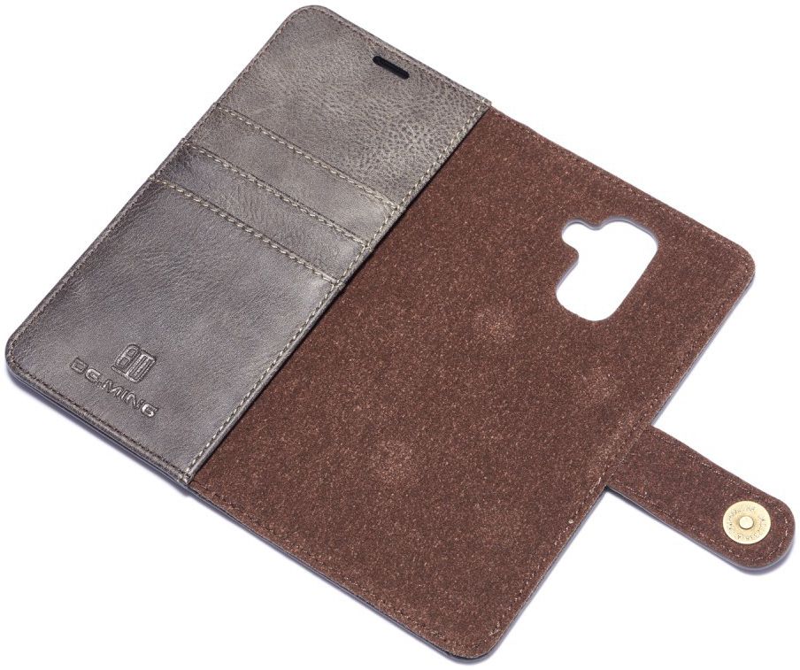Samsung Galaxy A6 Plus Leren 2-in-1 Bookcase en Back Cover Grijs afbeelding 9