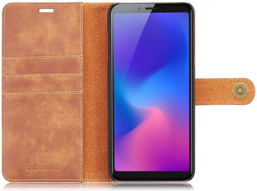 Samsung Galaxy A6 Plus Leren 2-in-1 Bookcase en Back Cover Bruin afbeelding 11