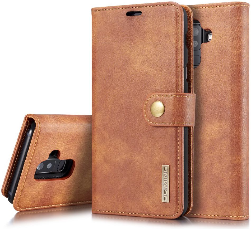 Samsung Galaxy A6 Plus Leren 2-in-1 Bookcase en Back Cover Bruin afbeelding 2