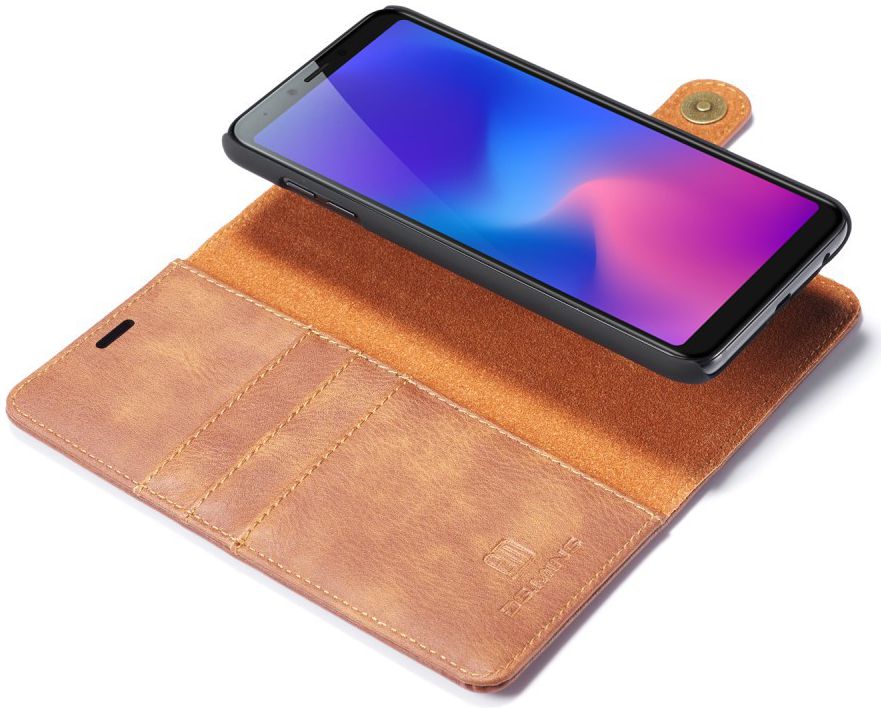 Samsung Galaxy A6 Plus Leren 2-in-1 Bookcase en Back Cover Bruin afbeelding 3