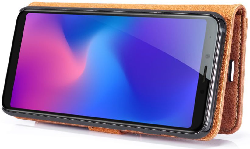 Samsung Galaxy A6 Plus Leren 2-in-1 Bookcase en Back Cover Bruin afbeelding 9