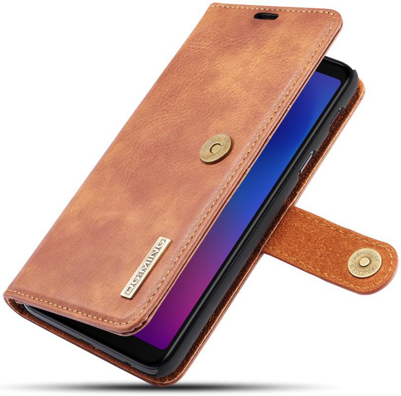 Samsung Galaxy A6 Plus Leren 2-in-1 Bookcase en Back Cover Bruin afbeelding 1