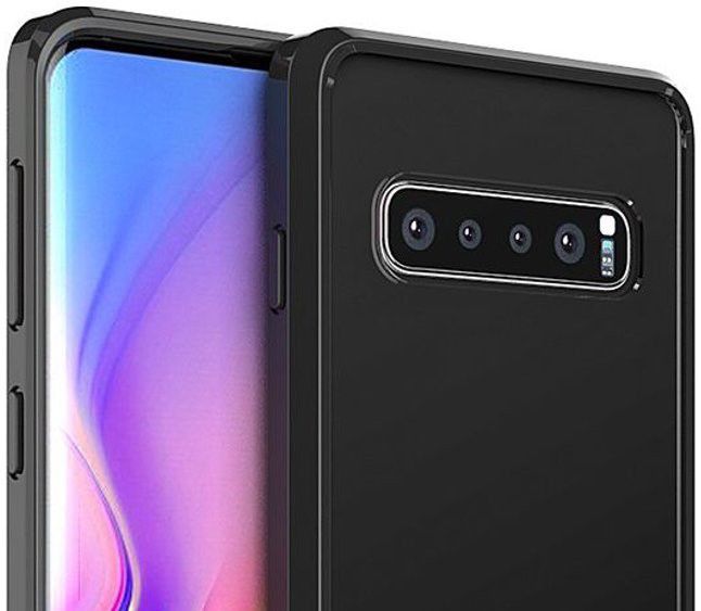 Samsung Galaxy S10 Hoesje Armor Back Cover Transparant Zwart afbeelding 2