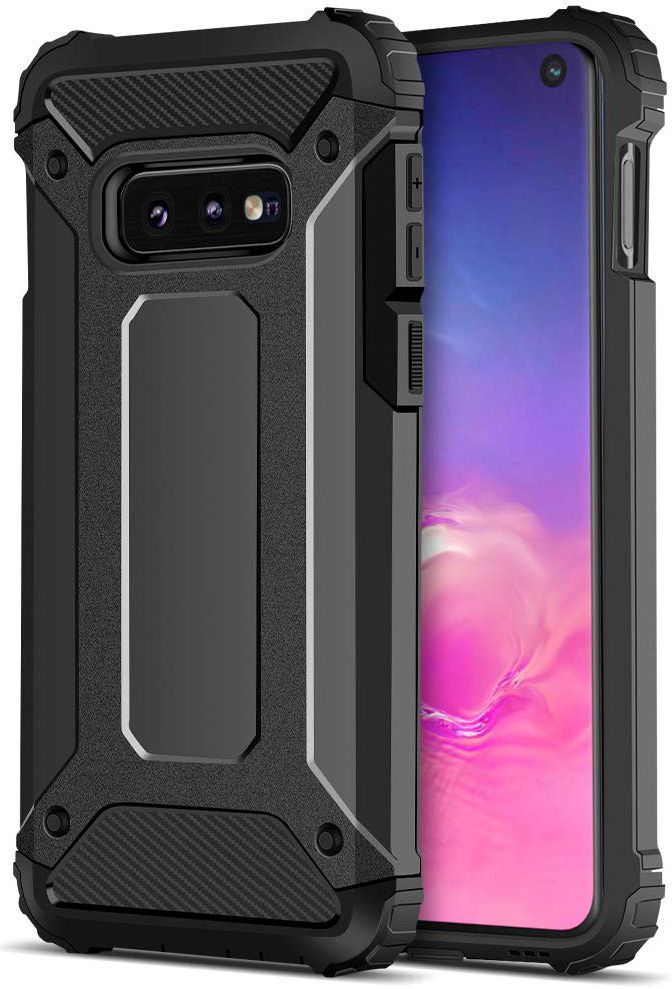 Samsung Galaxy S10E Hoesje Shock Proof Hybride Backcover Zwart afbeelding 1