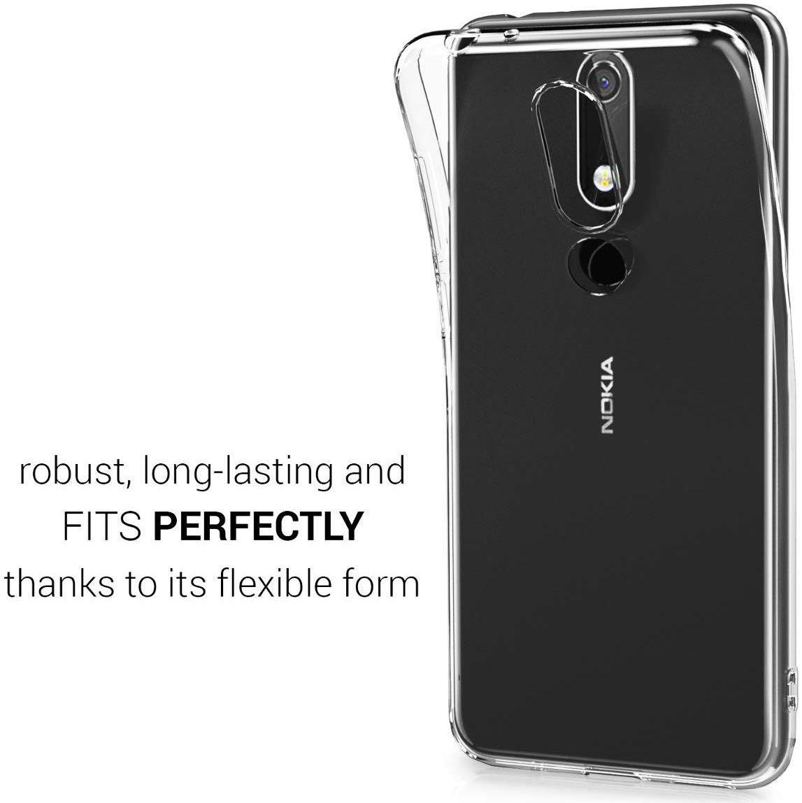 Nokia 5.1 Plus Transparant TPU Hoesje afbeelding 2