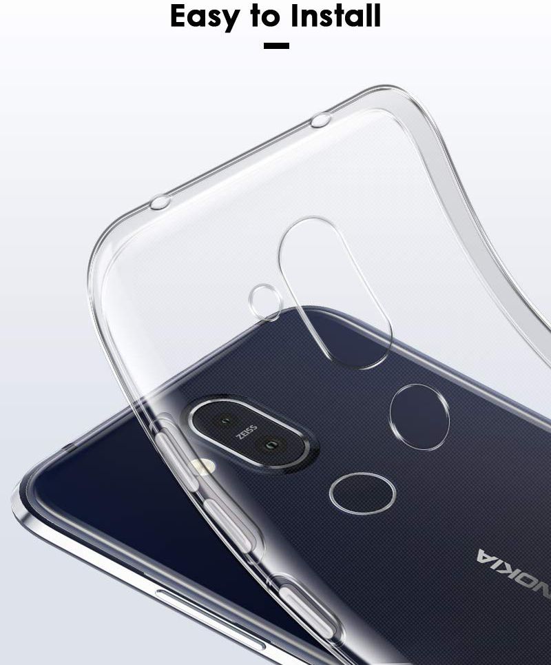 Nokia 8.1 Hoesje Dun TPU Transparant afbeelding 4