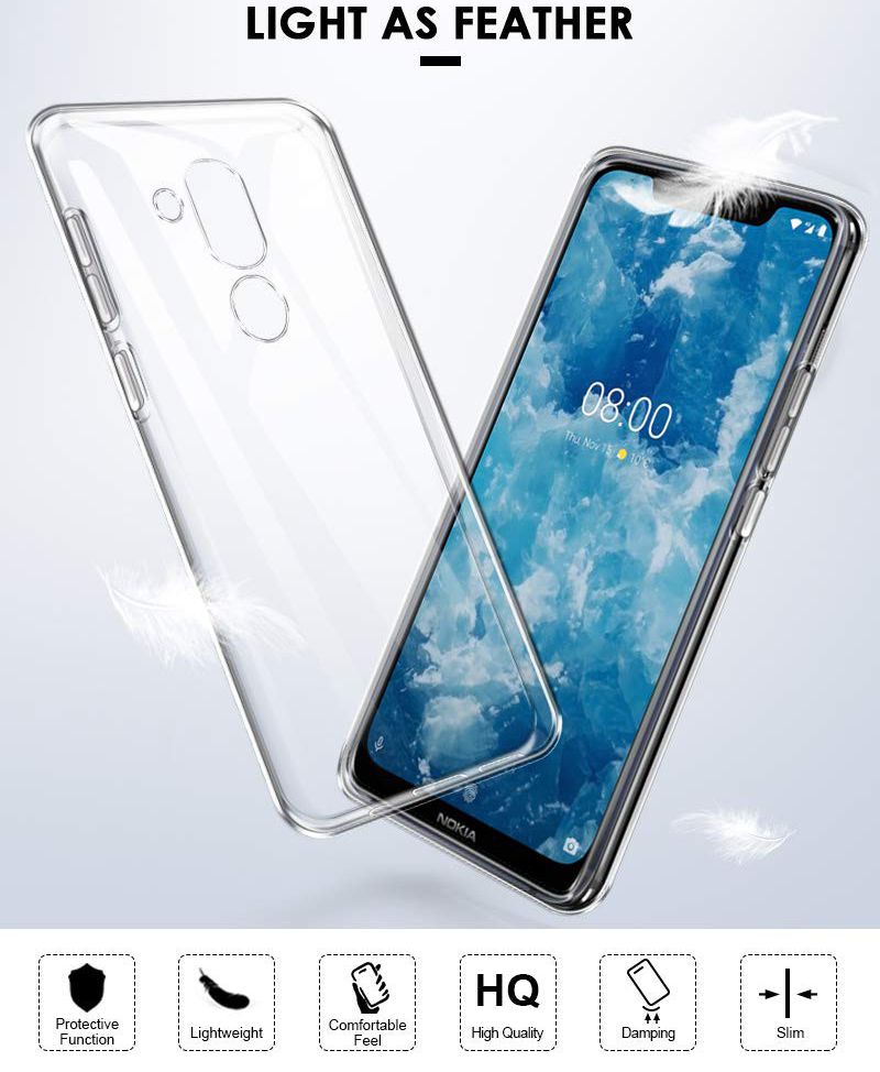 Nokia 8.1 Hoesje Dun TPU Transparant afbeelding 5