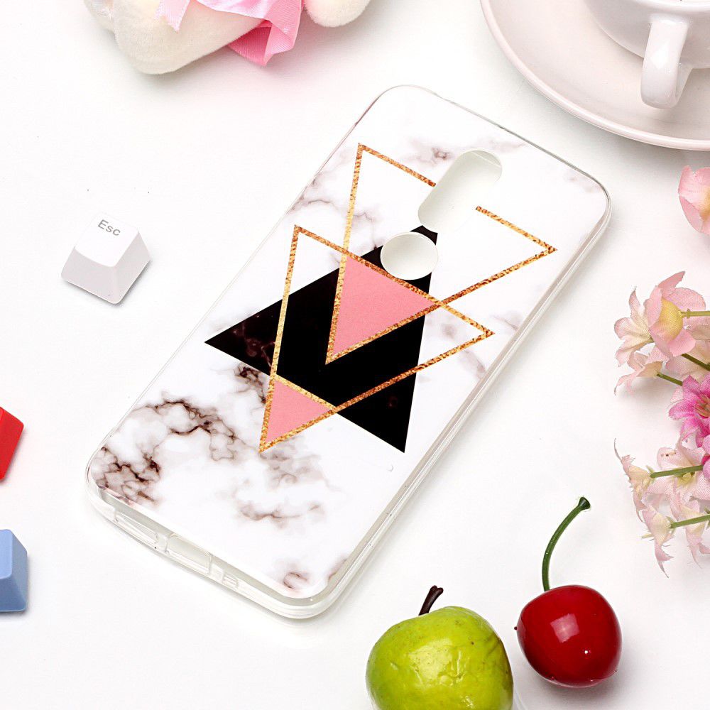 Nokia 7.1 Marmer Print TPU Hoesje Pyramide afbeelding 4