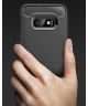Samsung Galaxy S10E Geborsteld TPU Hoesje Zwart