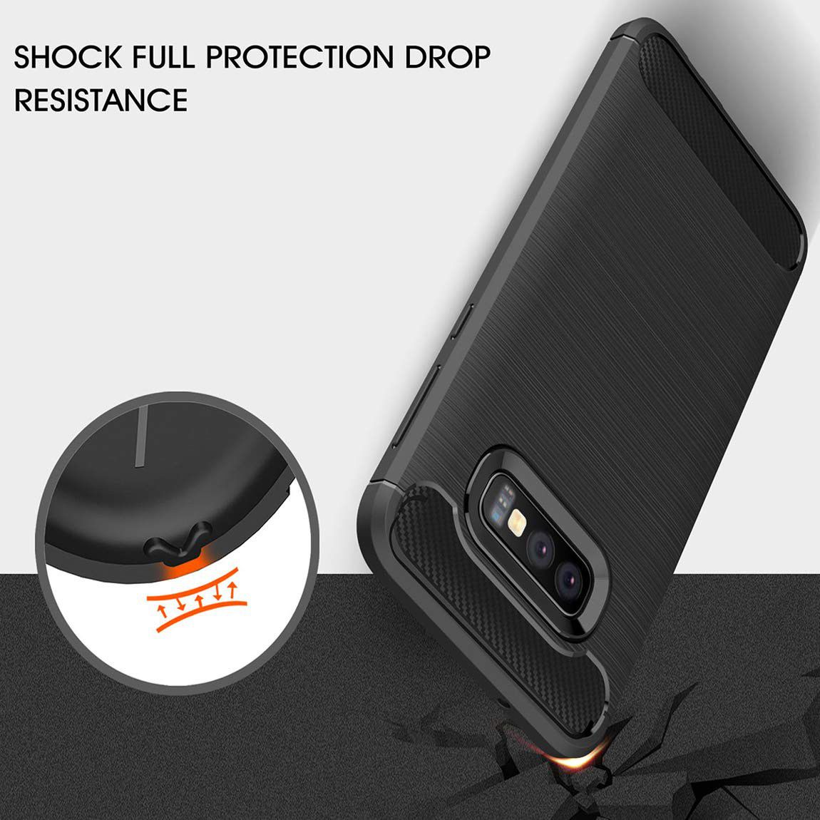 Samsung Galaxy S10E Geborsteld TPU Hoesje Blauw afbeelding 6