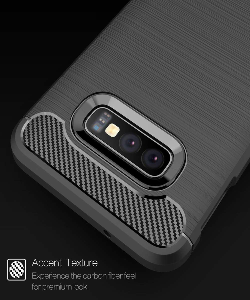 Samsung Galaxy S10E Geborsteld TPU Hoesje Blauw afbeelding 7