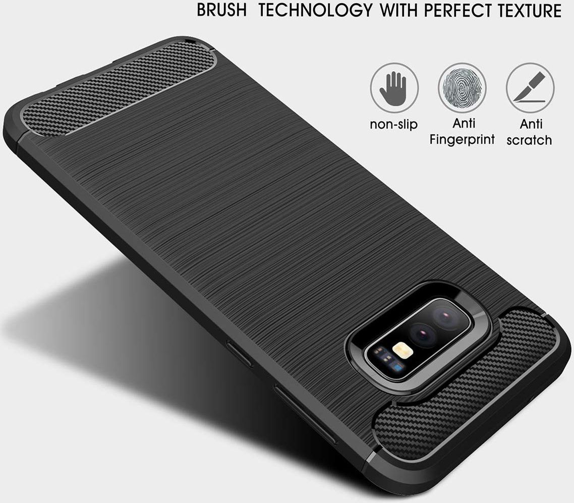 Samsung Galaxy S10E Geborsteld TPU Hoesje Blauw afbeelding 8