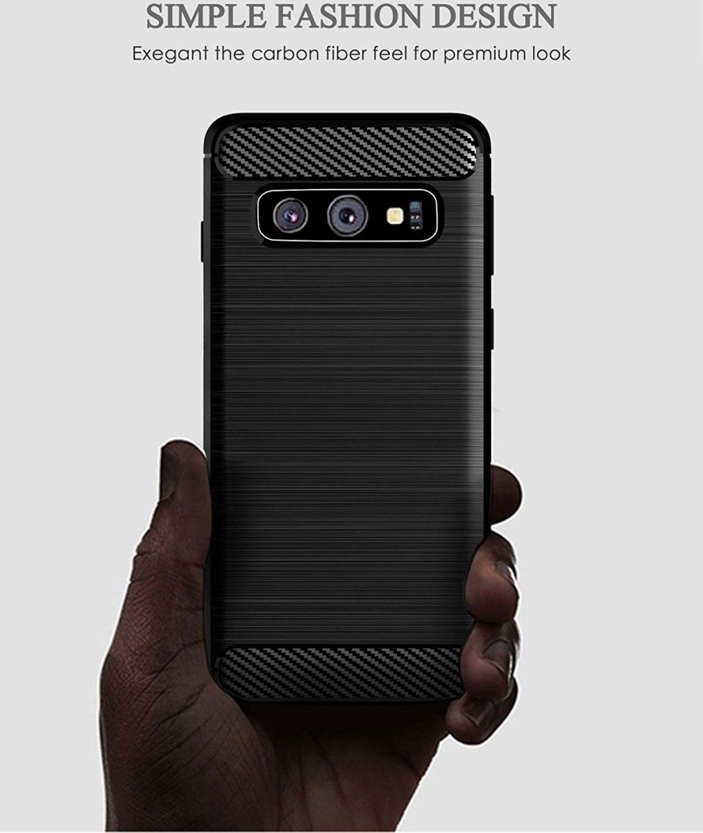 Samsung Galaxy S10E Geborsteld TPU Hoesje Blauw afbeelding 10