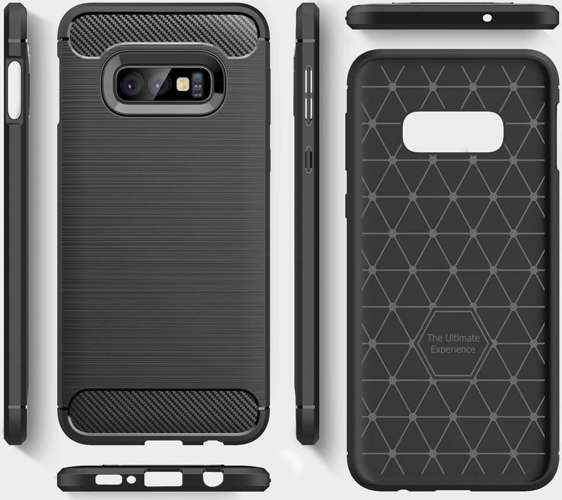 Samsung Galaxy S10E Geborsteld TPU Hoesje Blauw afbeelding 4