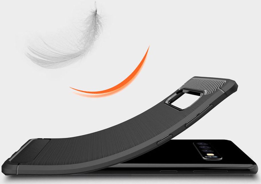 Samsung Galaxy S10 Geborsteld TPU Hoesje Zwart afbeelding 5