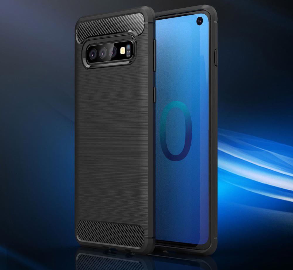 Samsung Galaxy S10 Geborsteld TPU Hoesje Zwart afbeelding 6