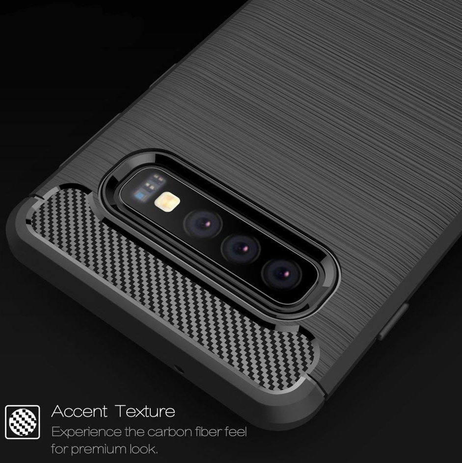 Samsung Galaxy S10 Geborsteld TPU Hoesje Zwart afbeelding 8