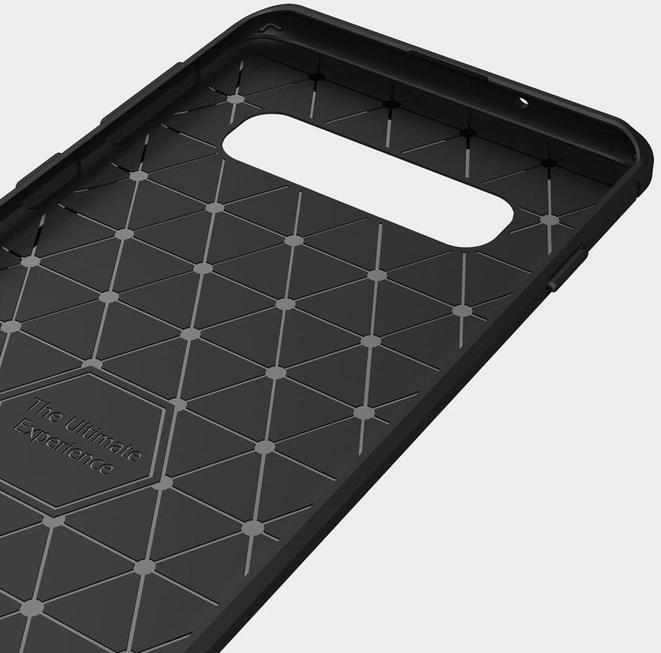 Samsung Galaxy S10 Geborsteld TPU Hoesje Zwart afbeelding 9