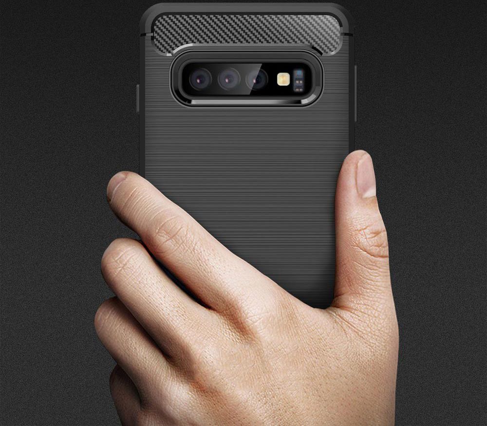 Samsung Galaxy S10 Geborsteld TPU Hoesje Zwart afbeelding 10