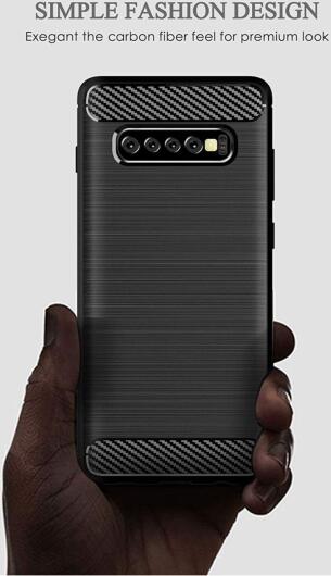 Samsung Galaxy S10 Plus Geborsteld TPU Hoesje Zwart afbeelding 4