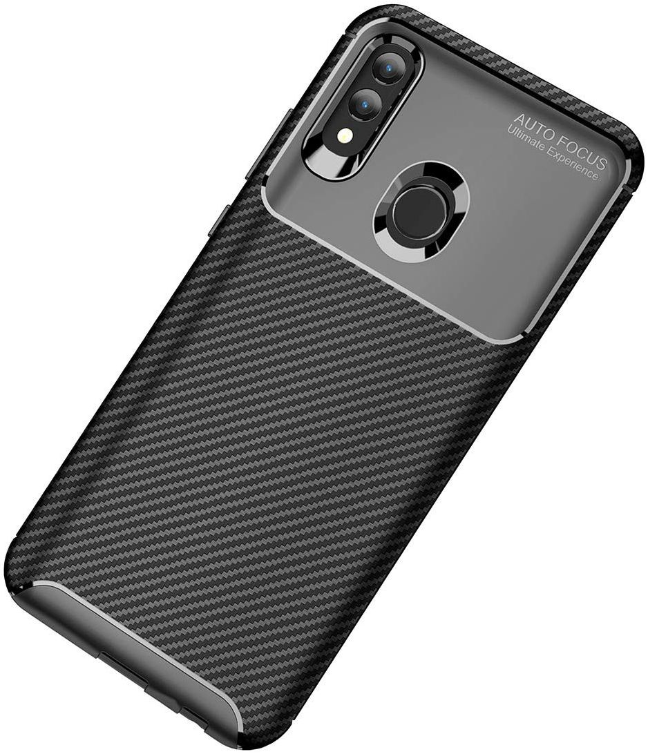 Huawei P Smart (2019) Siliconen Carbon Hoesje Zwart afbeelding 1