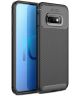 Samsung Galaxy S10E Siliconen Carbon Hoesje Zwart