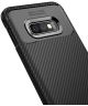 Samsung Galaxy S10E Siliconen Carbon Hoesje Zwart