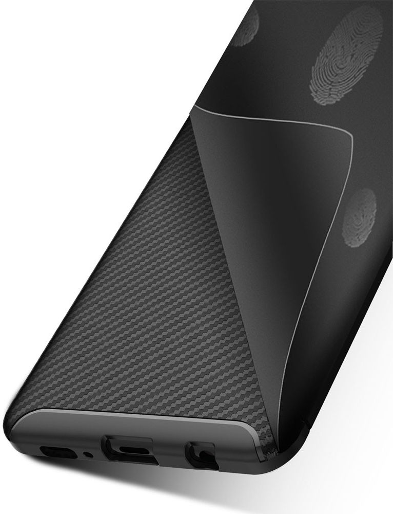 Samsung Galaxy S10 Siliconen Carbon Hoesje Zwart afbeelding 6