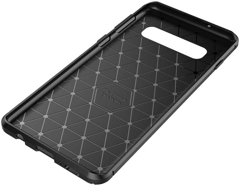Samsung Galaxy S10 Siliconen Carbon Hoesje Blauw afbeelding 5