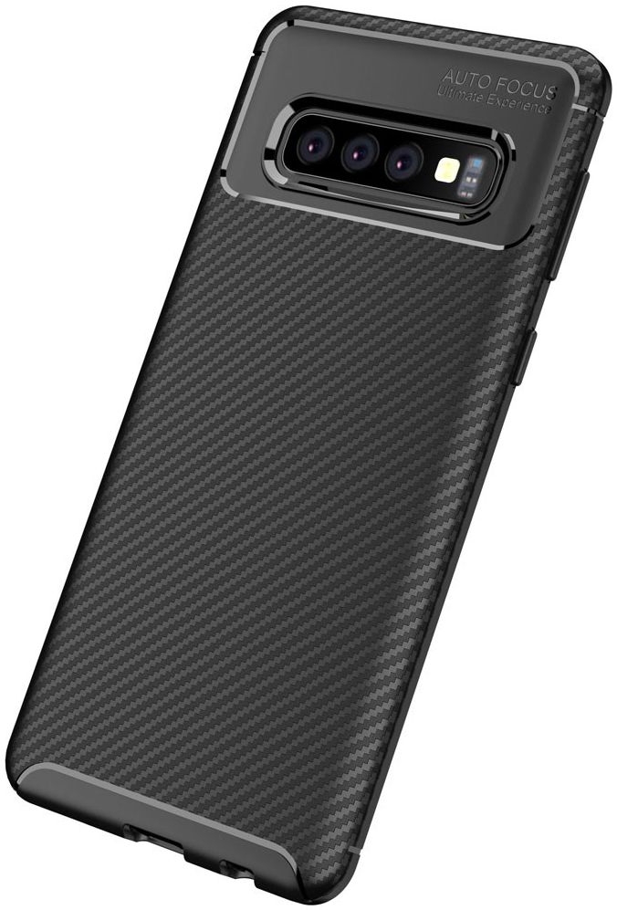 Samsung Galaxy S10 Plus Siliconen Carbon Hoesje Zwart afbeelding 7