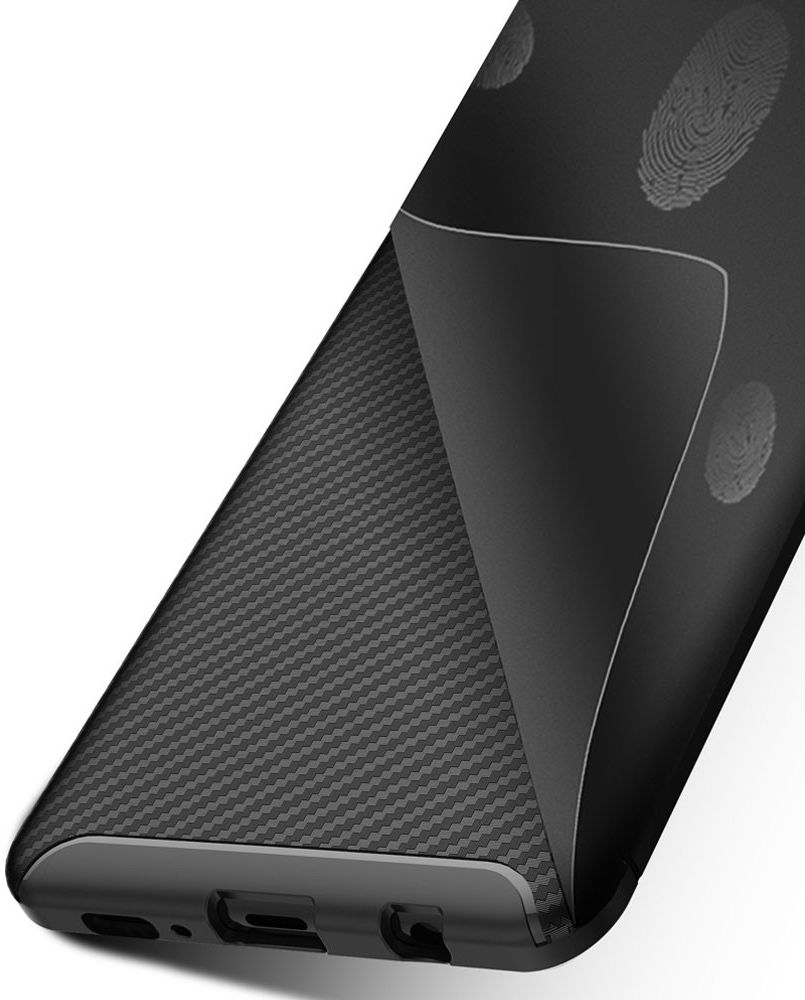 Samsung Galaxy S10 Plus Siliconen Carbon Hoesje Zwart afbeelding 9