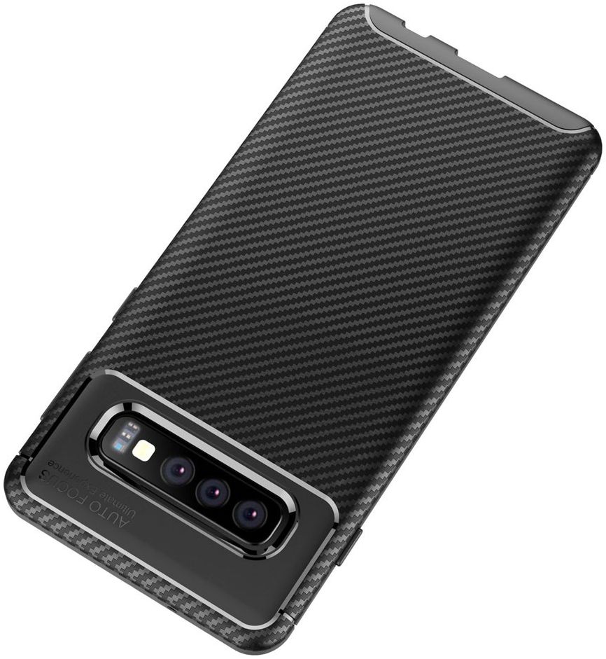 Samsung Galaxy S10 Plus Siliconen Carbon Hoesje Zwart afbeelding 10