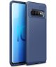 Samsung Galaxy S10 Plus Siliconen Carbon Hoesje Blauw