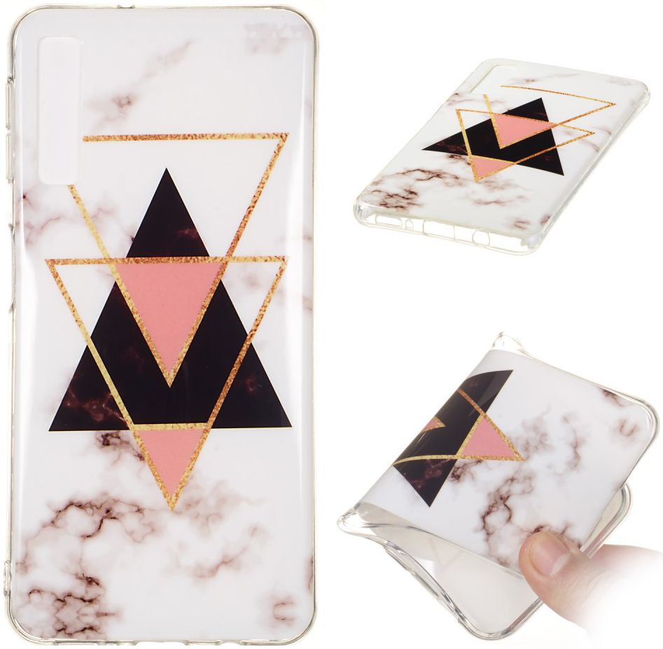 Samsung Galaxy A7 (2018) TPU Print Hoesje Driehoeken afbeelding 2
