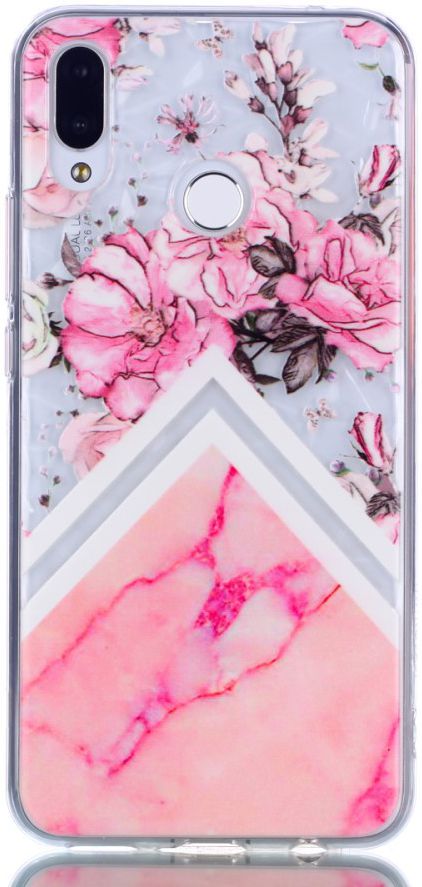 Huawei P Smart Plus TPU Hoesje Pink Flower afbeelding 1