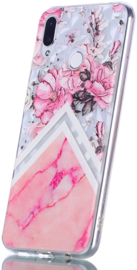 Huawei P Smart Plus TPU Hoesje Pink Flower afbeelding 3