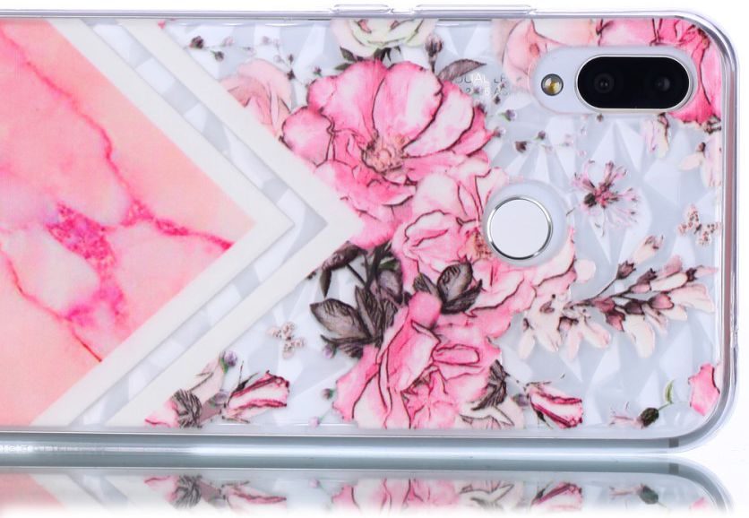 Huawei P Smart Plus TPU Hoesje Pink Flower afbeelding 4