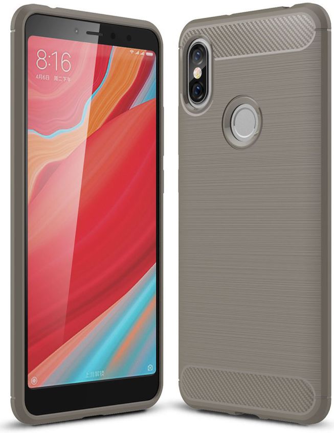Xiaomi Redmi S2 Geborsteld TPU Hoesje Grijs afbeelding 1